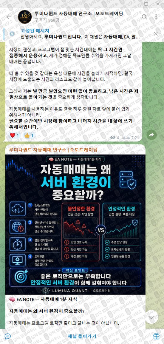 이 사진은 담덕법률사무소에서 캡쳐해둔 루미나퀀트(EA) 웹사이트 캡쳐 사진이며 URL은 t.me 입니다.