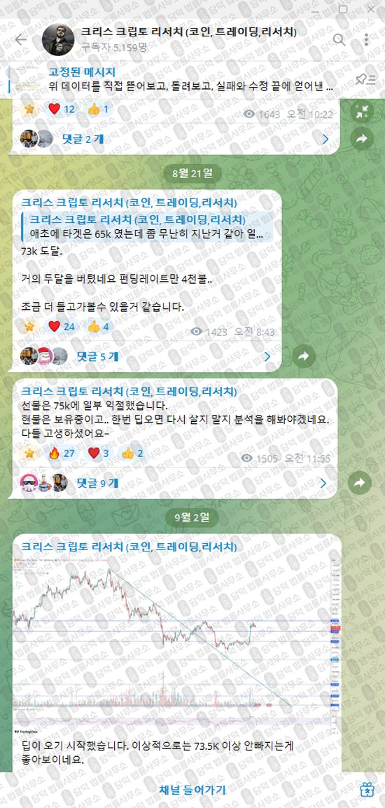 이 사진은 담덕법률사무소에서 캡쳐해둔 크리스(NFA) 웹사이트 캡쳐 사진이며 URL은 t.me 입니다.