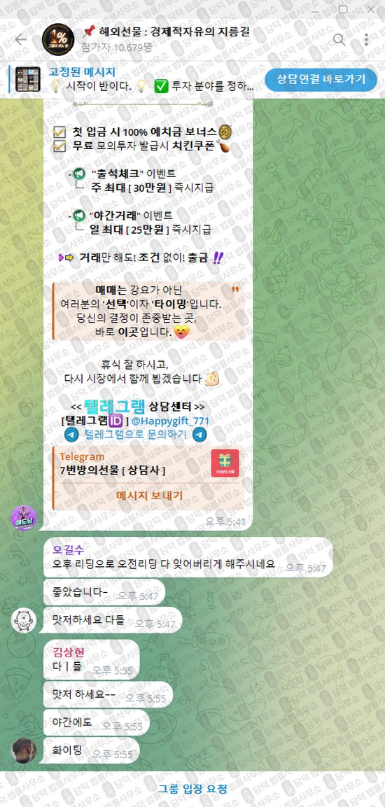 이 사진은 담덕법률사무소에서 캡쳐해둔 해외선물(VIP) 웹사이트 캡쳐 사진이며 URL은 t.me 입니다.