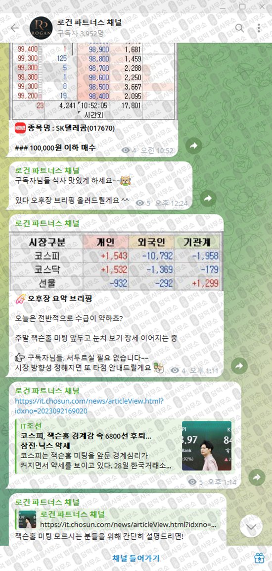 이 사진은 담덕법률사무소에서 캡쳐해둔 로건(VIP) 웹사이트 캡쳐 사진이며 URL은 t.me 입니다.
