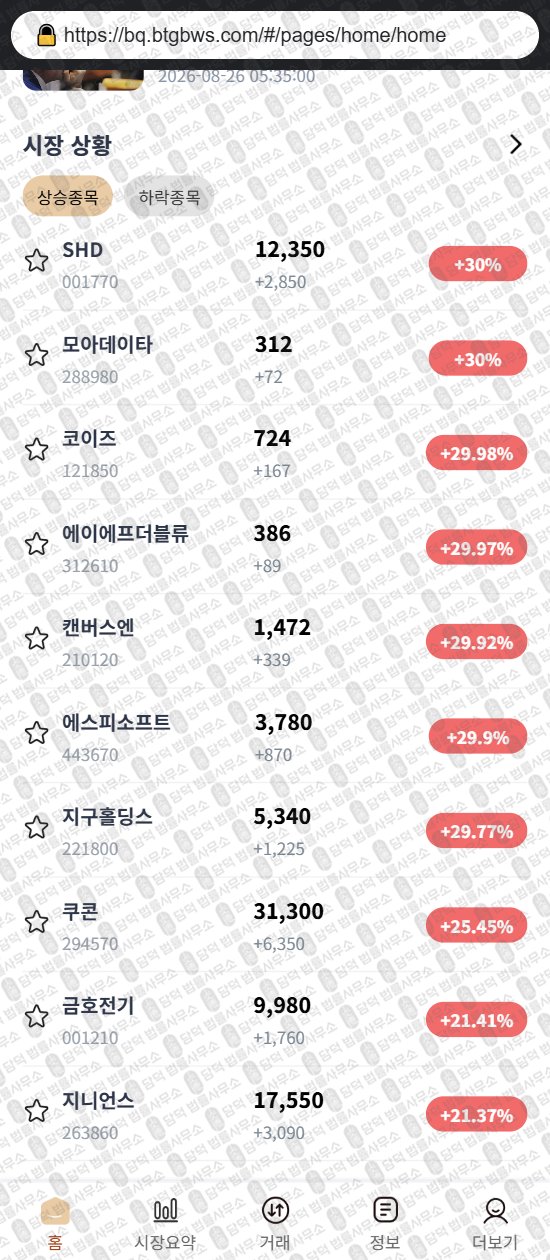 이 사진은 담덕법률사무소에서 캡쳐해둔 국내(IPO AI) 웹사이트 캡쳐 사진이며 URL은 btgbws.com 입니다.
