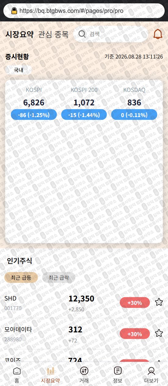 이 사진은 담덕법률사무소에서 캡쳐해둔 국내(IPO AI) 웹사이트 캡쳐 사진이며 URL은 btgbws.com 입니다.