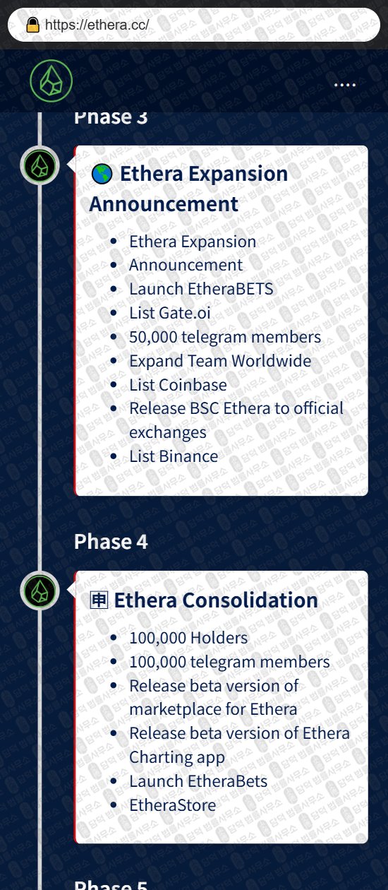 이 사진은 담덕법률사무소에서 캡쳐해둔 감사(ETHERA) 웹사이트 캡쳐 사진이며 URL은 ethera.cc 입니다.