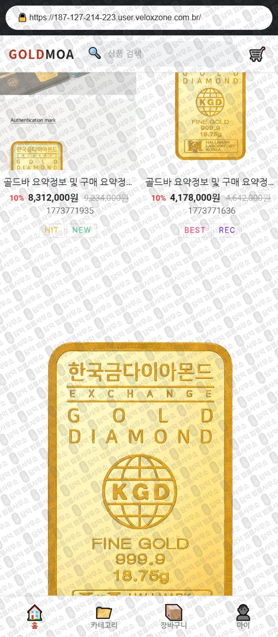 이 사진은 담덕법률사무소에서 캡쳐해둔 골드모아(URL) 웹사이트 캡쳐 사진이며 URL은 goldmoa.store 입니다.