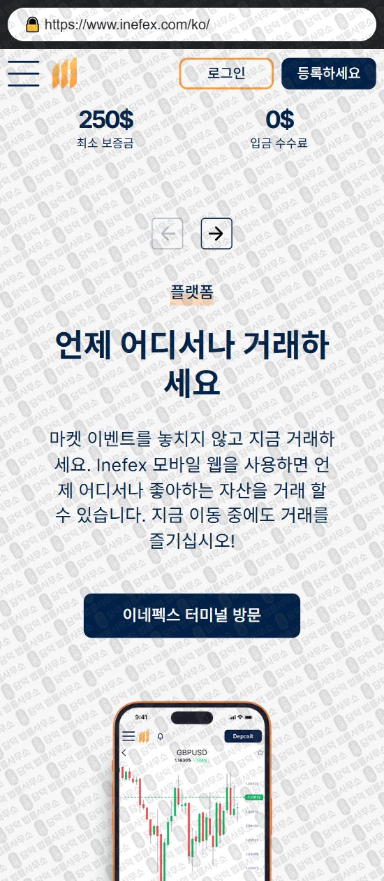 이 사진은 담덕법률사무소에서 캡쳐해둔 이네펙스(Inefex) 웹사이트 캡쳐 사진이며 URL은 inefex.com 입니다.