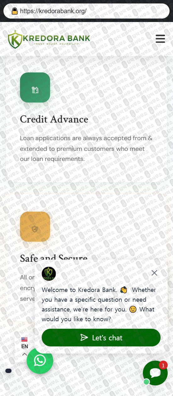 이 사진은 담덕법률사무소에서 캡쳐해둔 크레도라뱅크(Kredora Bank) 웹사이트 캡쳐 사진이며 URL은 kredorabank.org 입니다.