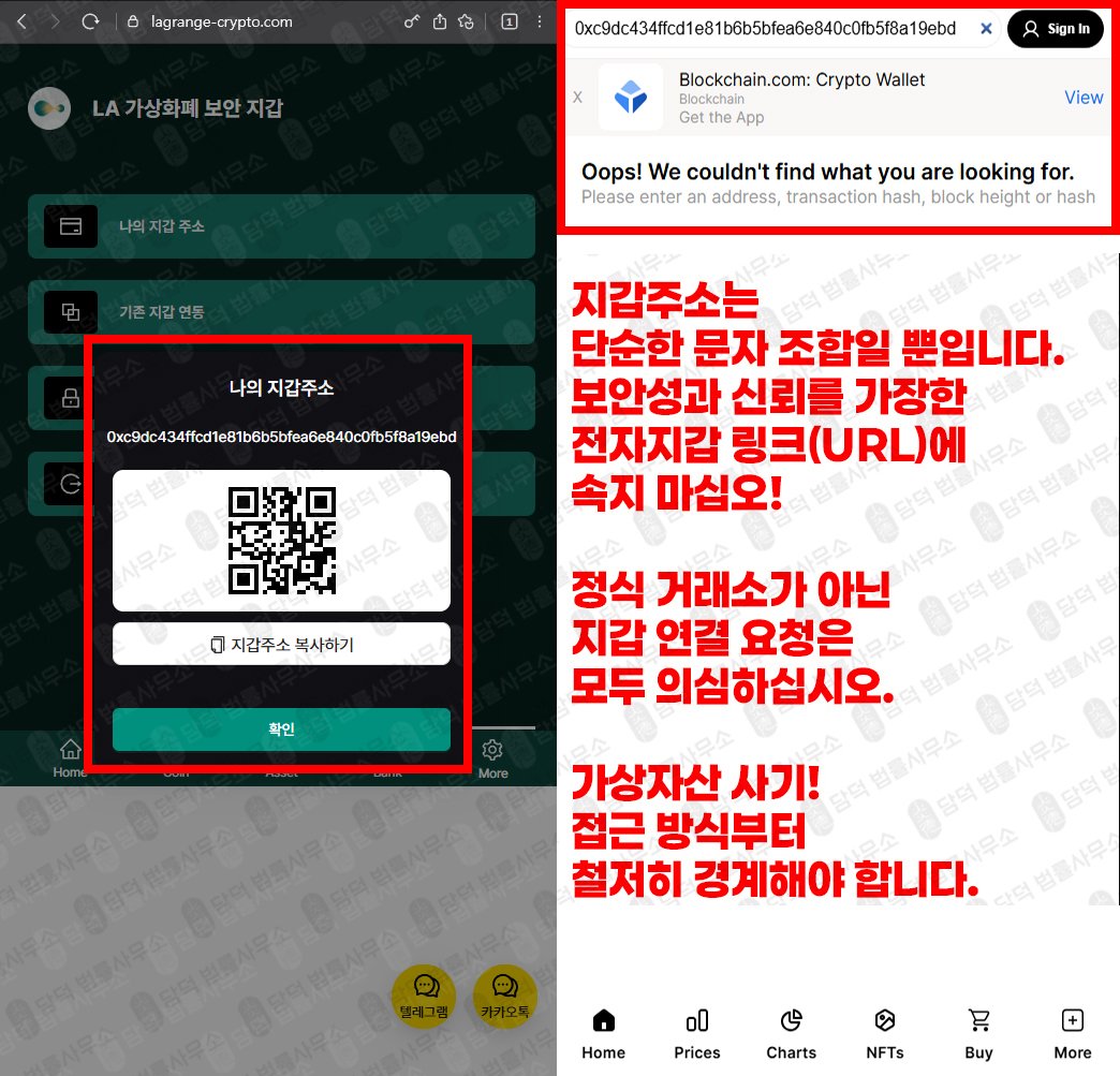 이 사진은 담덕법률사무소에서 캡쳐해둔 라그랑주(LA Wallet) 웹사이트 캡쳐 사진이며 URL은 lagrange-crypto.com 입니다.