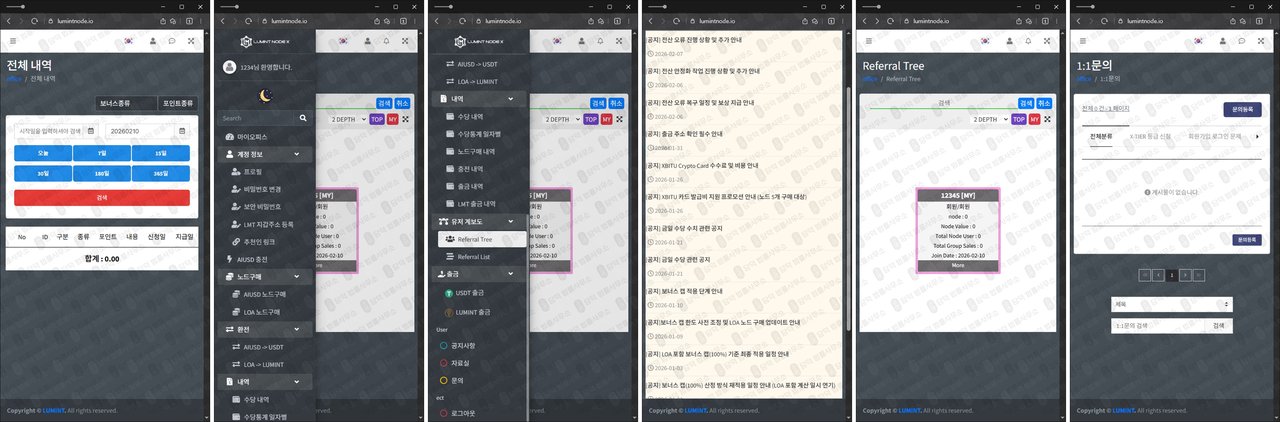 이 사진은 담덕법률사무소에서 캡쳐해둔 사칭(LUMINT NODE) 웹사이트 캡쳐 사진이며 URL은 lumintnode.io 입니다.