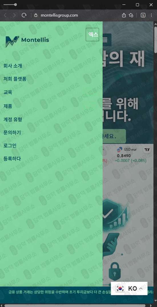 이 사진은 담덕법률사무소에서 캡쳐해둔 몬텔리스(Montellis Group) 관련 자료 사진입니다.