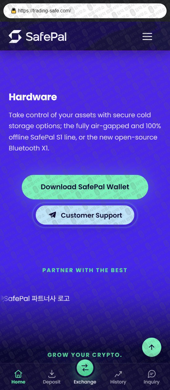 이 사진은 담덕법률사무소에서 캡쳐해둔 세이프팔(SafePal) 웹사이트 캡쳐 사진이며 URL은 trading-safe.com 입니다.