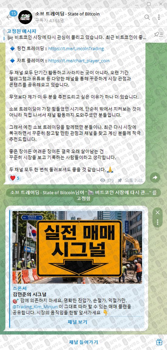 이 사진은 담덕법률사무소에서 캡쳐해둔 소브(State) 웹사이트 캡쳐 사진이며 URL은 t.me 입니다.